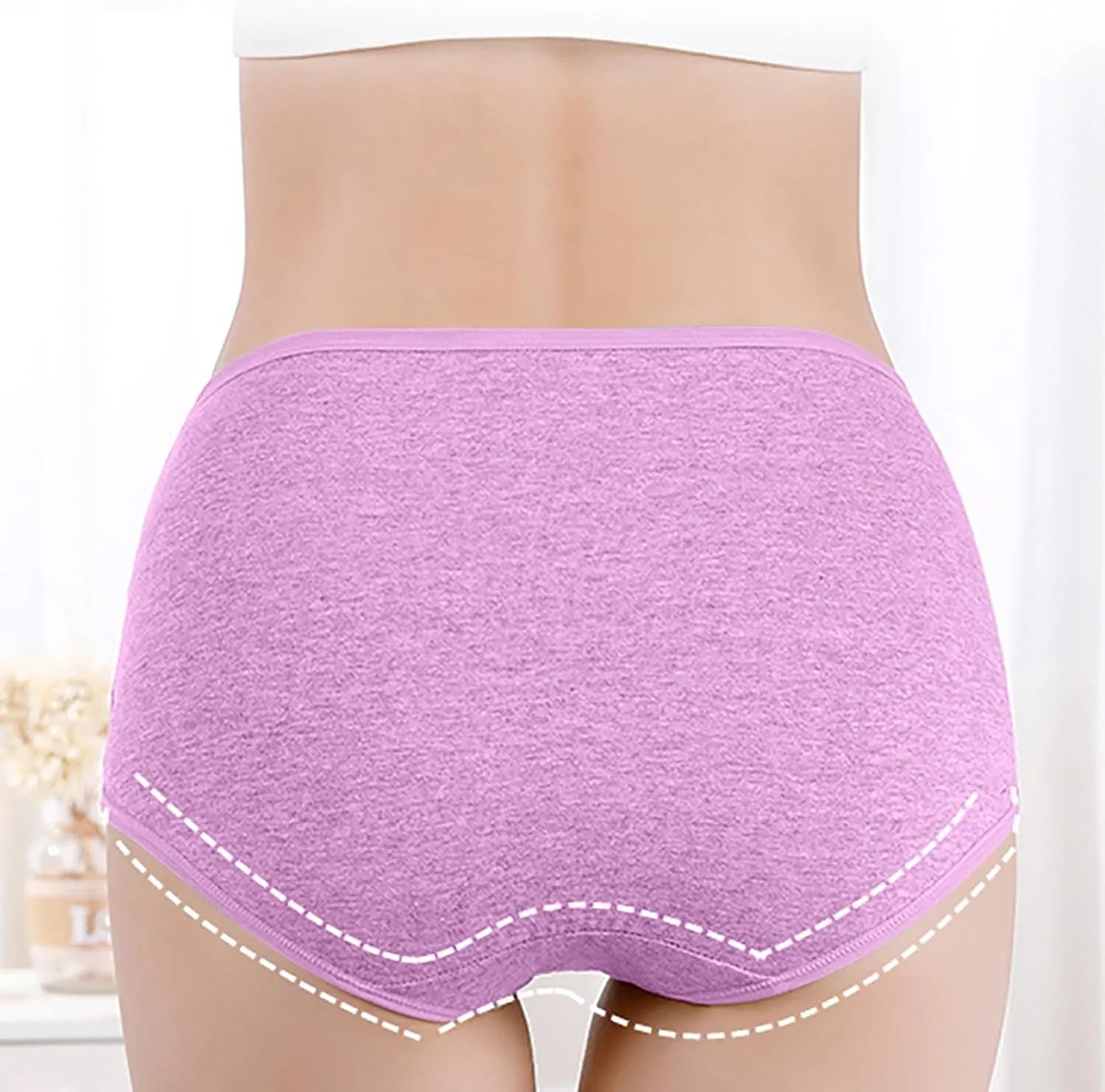 TANGNADE Women's High Waisted Seamless Underwear Full Coverage Brief Ladies No Show Panties Lingerie Plus Size