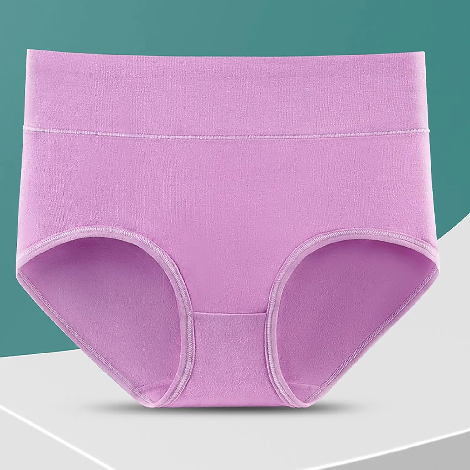TANGNADE Women's High Waisted Seamless Underwear Full Coverage Brief Ladies No Show Panties Lingerie Plus Size