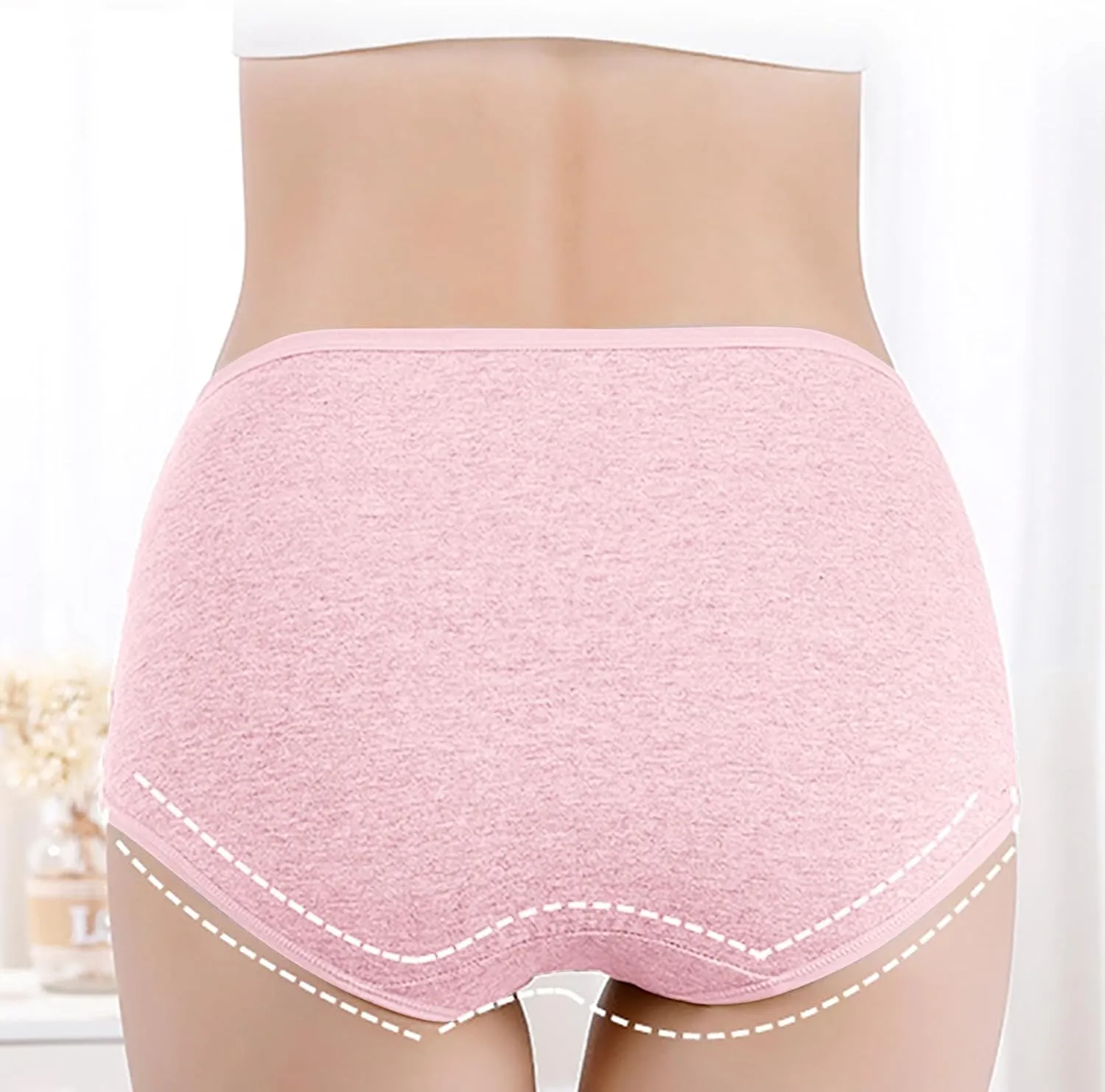 TANGNADE Women's High Waisted Seamless Underwear Full Coverage Brief Ladies No Show Panties Lingerie Plus Size