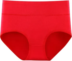 TANGNADE Women's High Waisted Seamless Underwear Full Coverage Brief Ladies No Show Panties Lingerie Plus Size