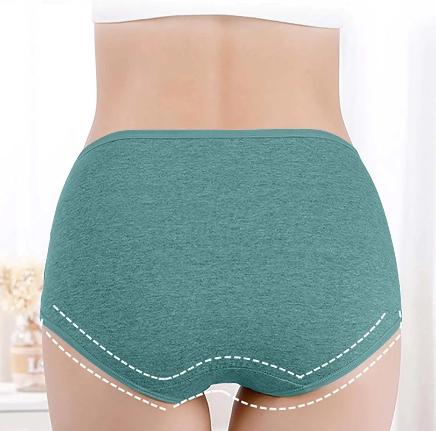 TANGNADE Women's High Waisted Seamless Underwear Full Coverage Brief Ladies No Show Panties Lingerie Plus Size