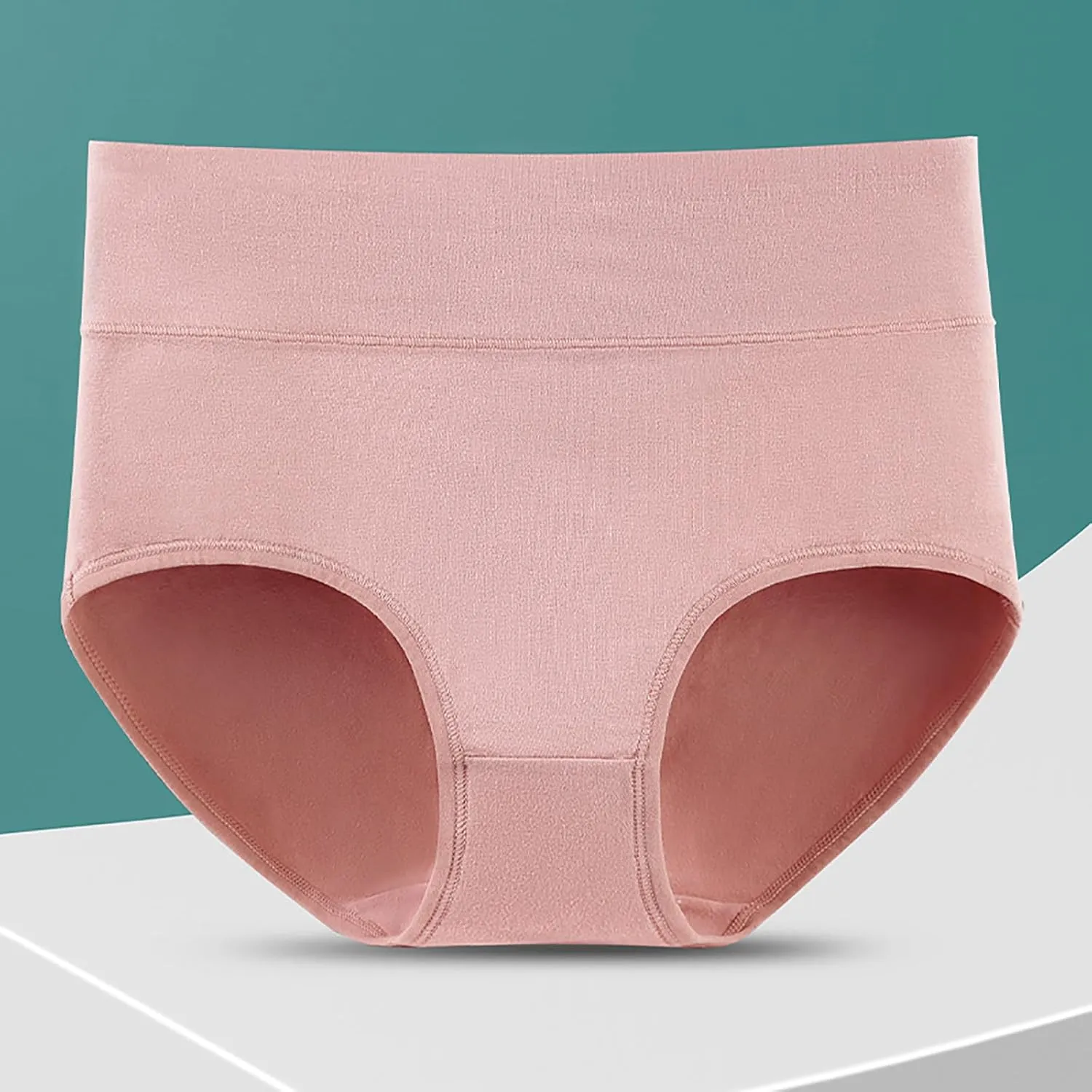 TANGNADE Women's High Waisted Seamless Underwear Full Coverage Brief Ladies No Show Panties Lingerie Plus Size