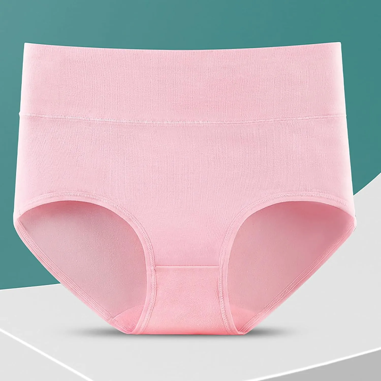 TANGNADE Women's High Waisted Seamless Underwear Full Coverage Brief Ladies No Show Panties Lingerie Plus Size
