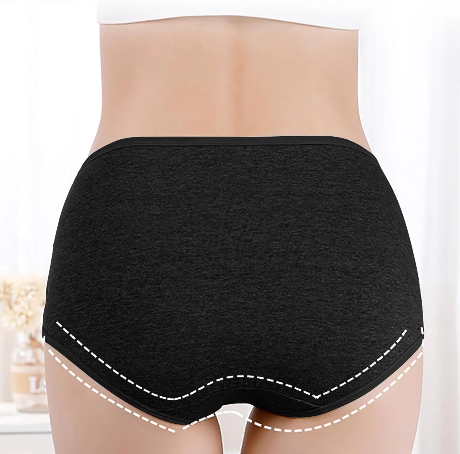 TANGNADE Women's High Waisted Seamless Underwear Full Coverage Brief Ladies No Show Panties Lingerie Plus Size
