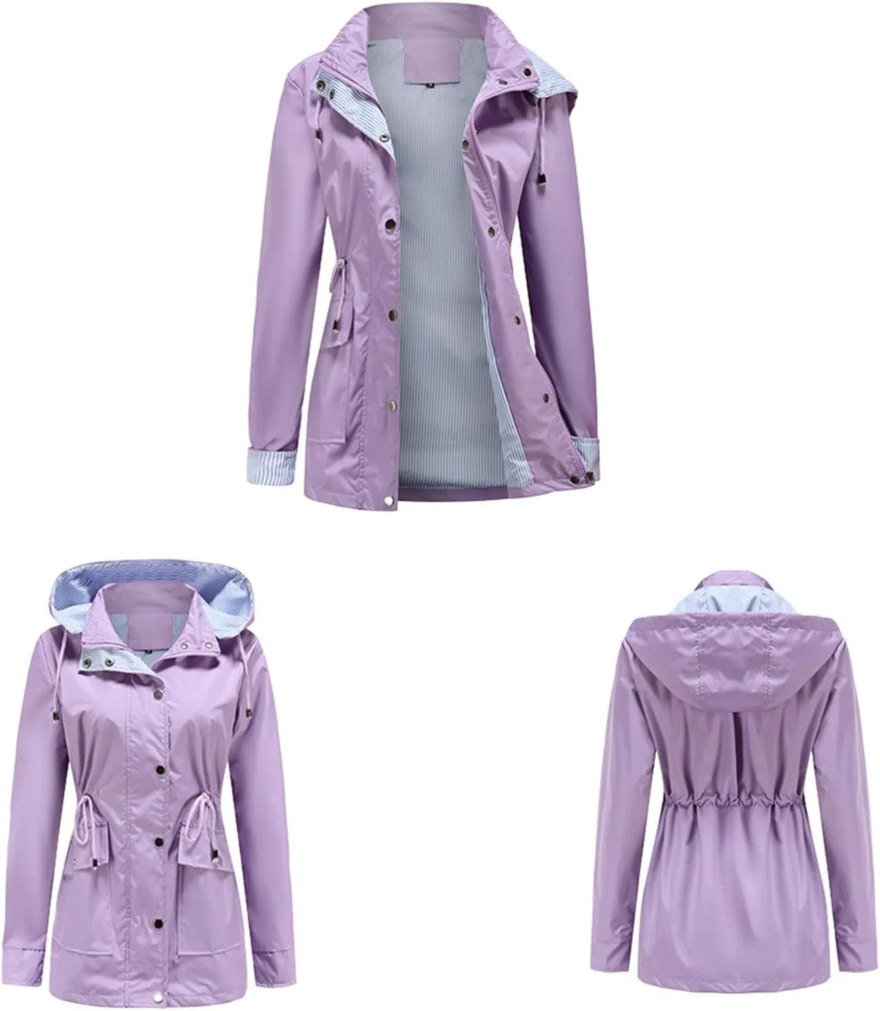 TARIENDY Women Rain Jacket Waterproof Outdoor Sportswear Casual Hiking Jacket Lightweight Travel Outerwear Hooded Raincoat
