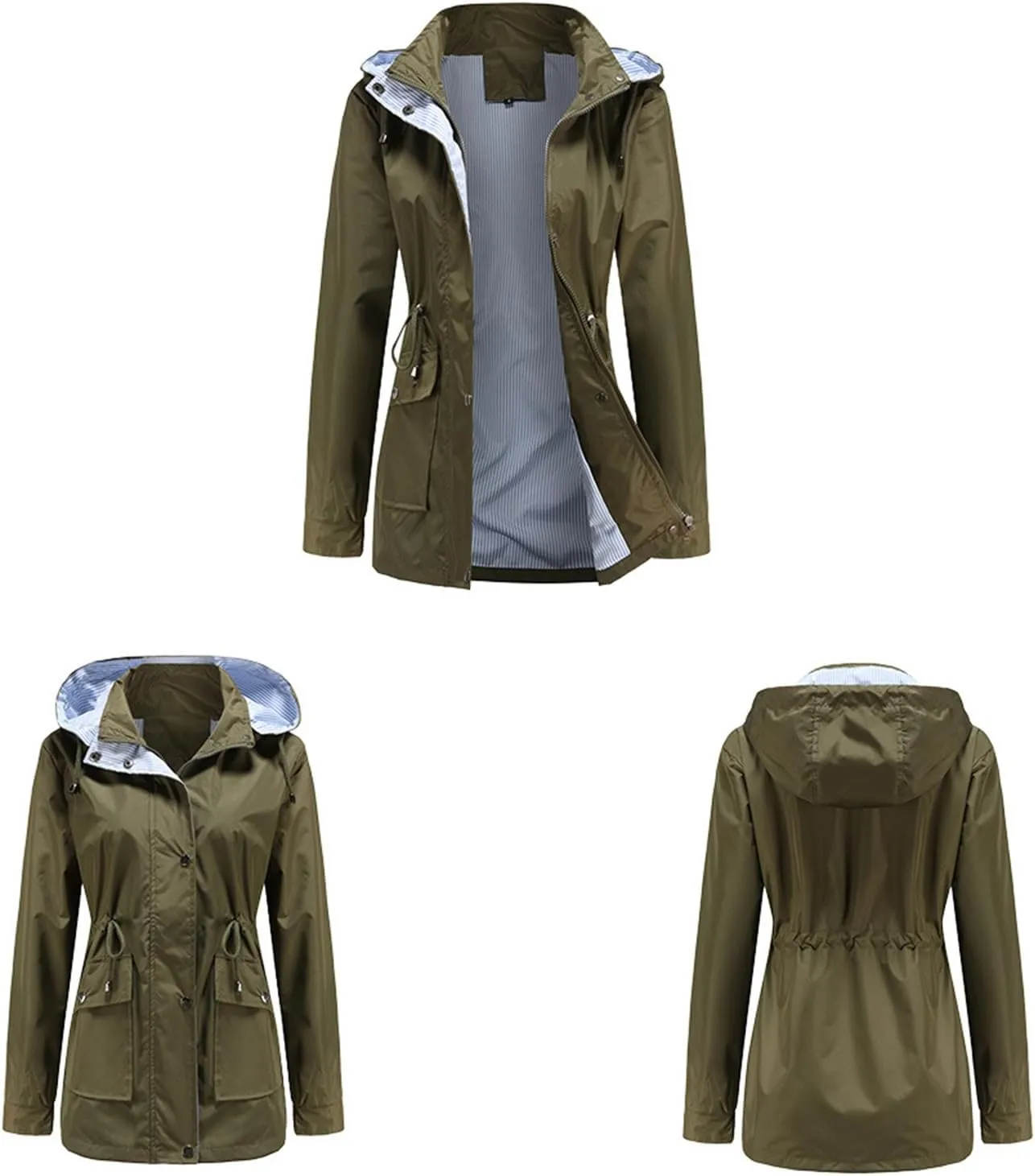 TARIENDY Women Rain Jacket Waterproof Outdoor Sportswear Casual Hiking Jacket Lightweight Travel Outerwear Hooded Raincoat