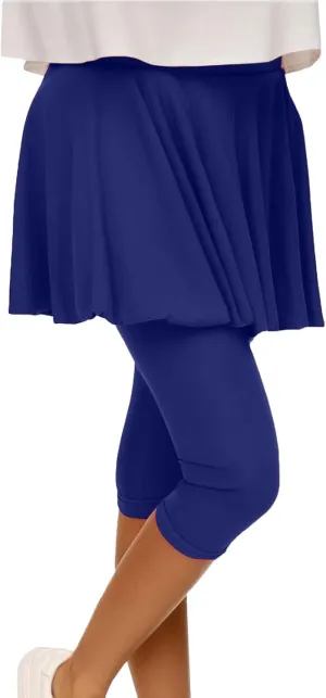 Tennis Skirted Leggings for Women Yoga Athletic Tummy Control Skort Golf Pickleball Capri Leggings with Ruffle Skirt