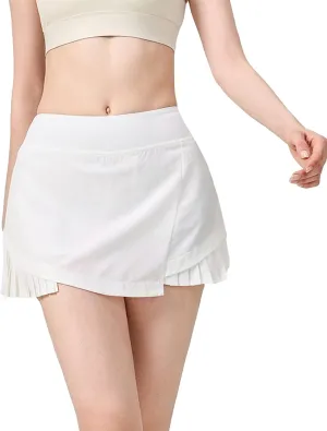 Tennis Skirts for Women Trendy Pleated Flowy High Elastic Waist Sports Ruffles Yoga Mini Skirts for Summer Vacation