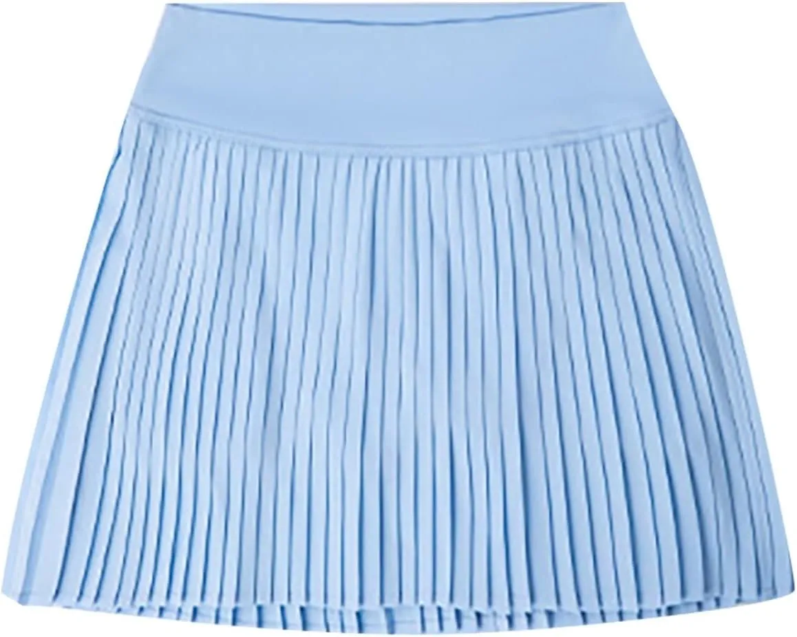 Tennis Skirts for Women with Shorts Trendy Pleated High Elastic Waist Sports Yoga Midi Skirts Flowy & Breathable