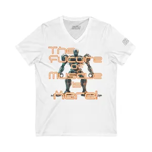 The Future Of muscles Is Here! - Unisex Jersey Short Sleeve V-Neck Tee