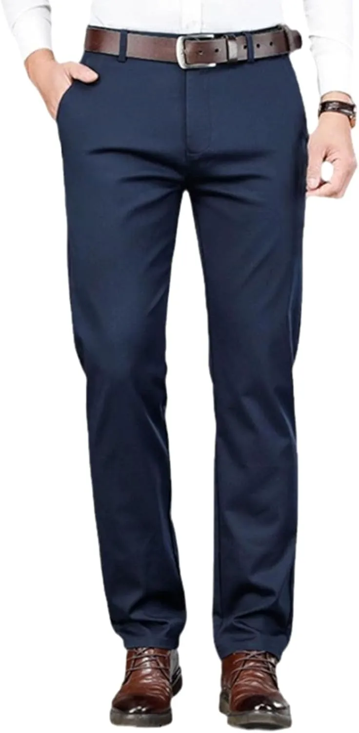 Timeless Flex Stretch Pants Mens, Timelessflex Men's High Stretch Straight Fit Pants, Slim Fit Business Dress Pants