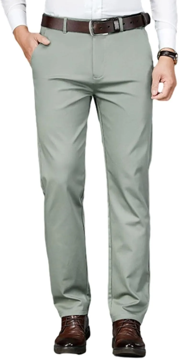 Timeless Flex Stretch Pants Mens, Timelessflex Men's High Stretch Straight Fit Pants, Slim Fit Business Dress Pants