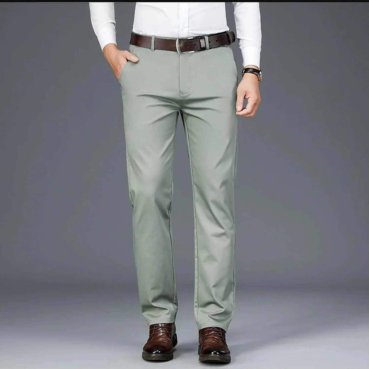 Timeless Flex Stretch Pants Mens, Timelessflex Men's High Stretch Straight Fit Pants, Slim Fit Business Dress Pants