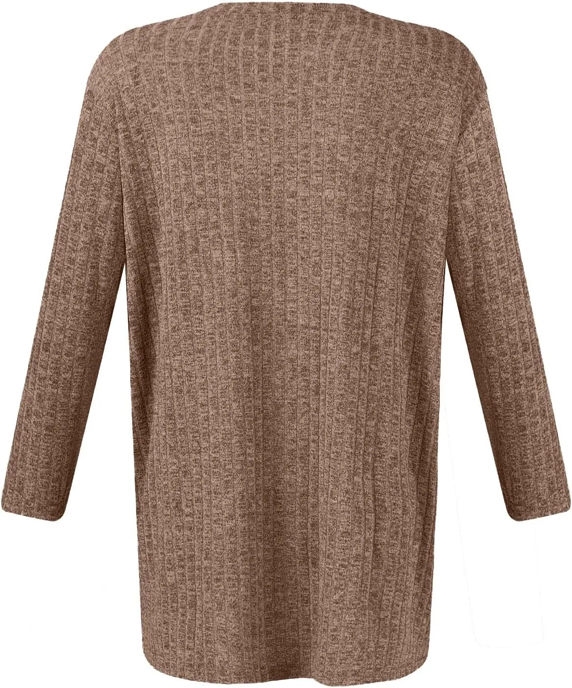 Tops for Women 2024 3/4 Sleeve Winter Ribbed Knit Shirts Trendy Lightweight Sweaters 2024 Clothing
