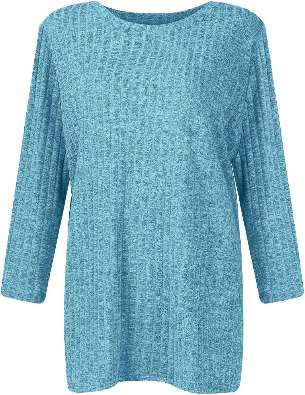 Tops for Women 2024 3/4 Sleeve Winter Ribbed Knit Shirts Trendy Lightweight Sweaters 2024 Clothing
