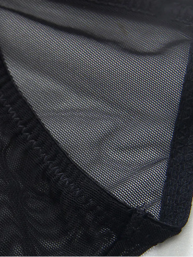 Transparent Ice Silk Mesh Cross Low Waisted Briefs