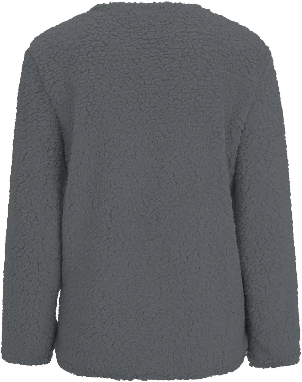 Trendy Sherpa Jacket for Women Casual Plus Size Plush Sweater Coat with Pockets Button Cardigan Coats