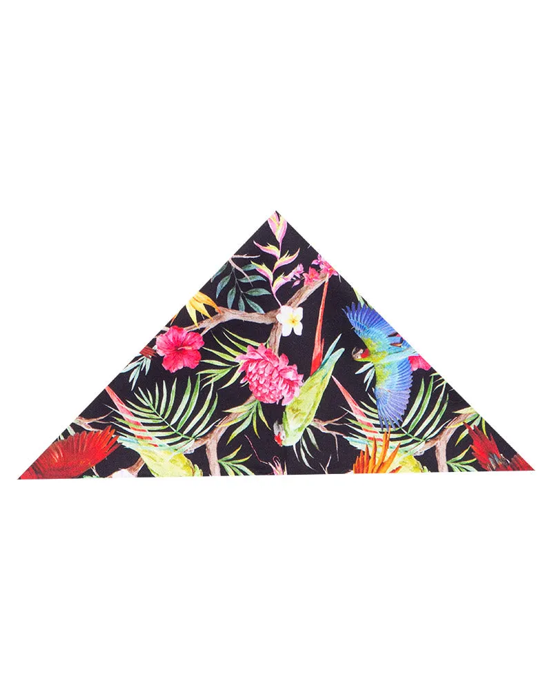 Tropical Parrot Print Shirt with Matching Handkerchief