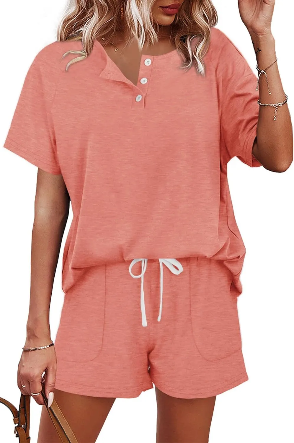 Two Piece Outfits for Women Shorts Suit Lounge Sets Casual Botton Collar Shirts and Shorts Tracksuit