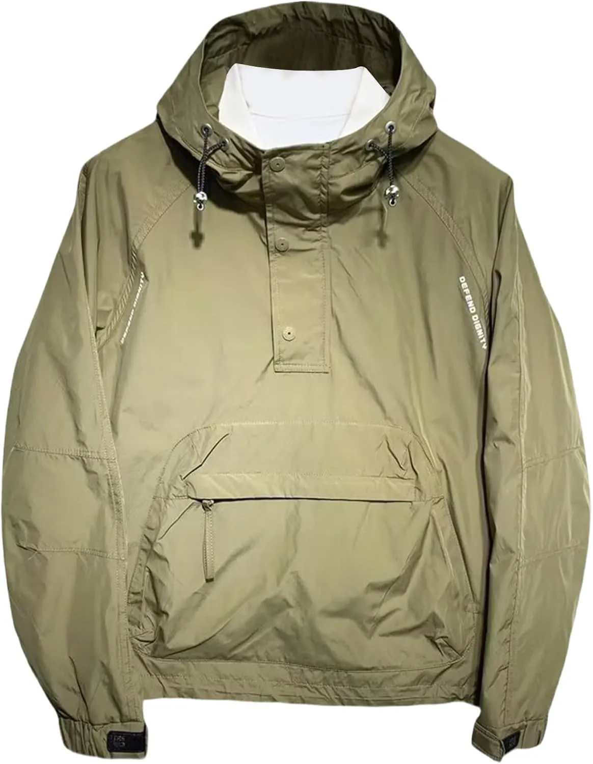 Uillui Men's Anorak Pullover Quarter-Zip Hooded Jacket Waterproof Lightweight Windbreaker Outdoor Golf Rain Jacket Hoodies