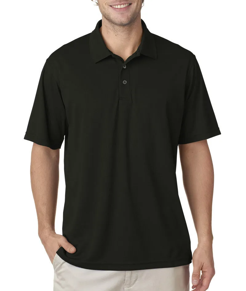 ultraclub men's cool & dry mesh pique polo - black (6xl)