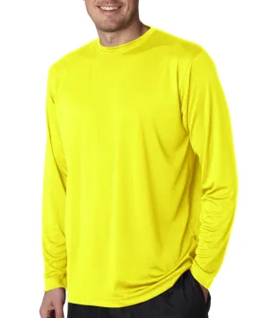 ultraclub(R) adult cool & dry sport long-sleeve performance interlock tee - bright yellow (3xl)