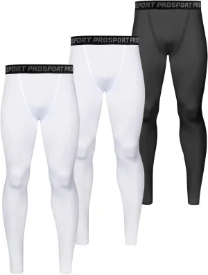 Valcatch 3 Pack Mens Running Leggings Compression Pants Tights Sports Baselayer Athletic Workout Activewear