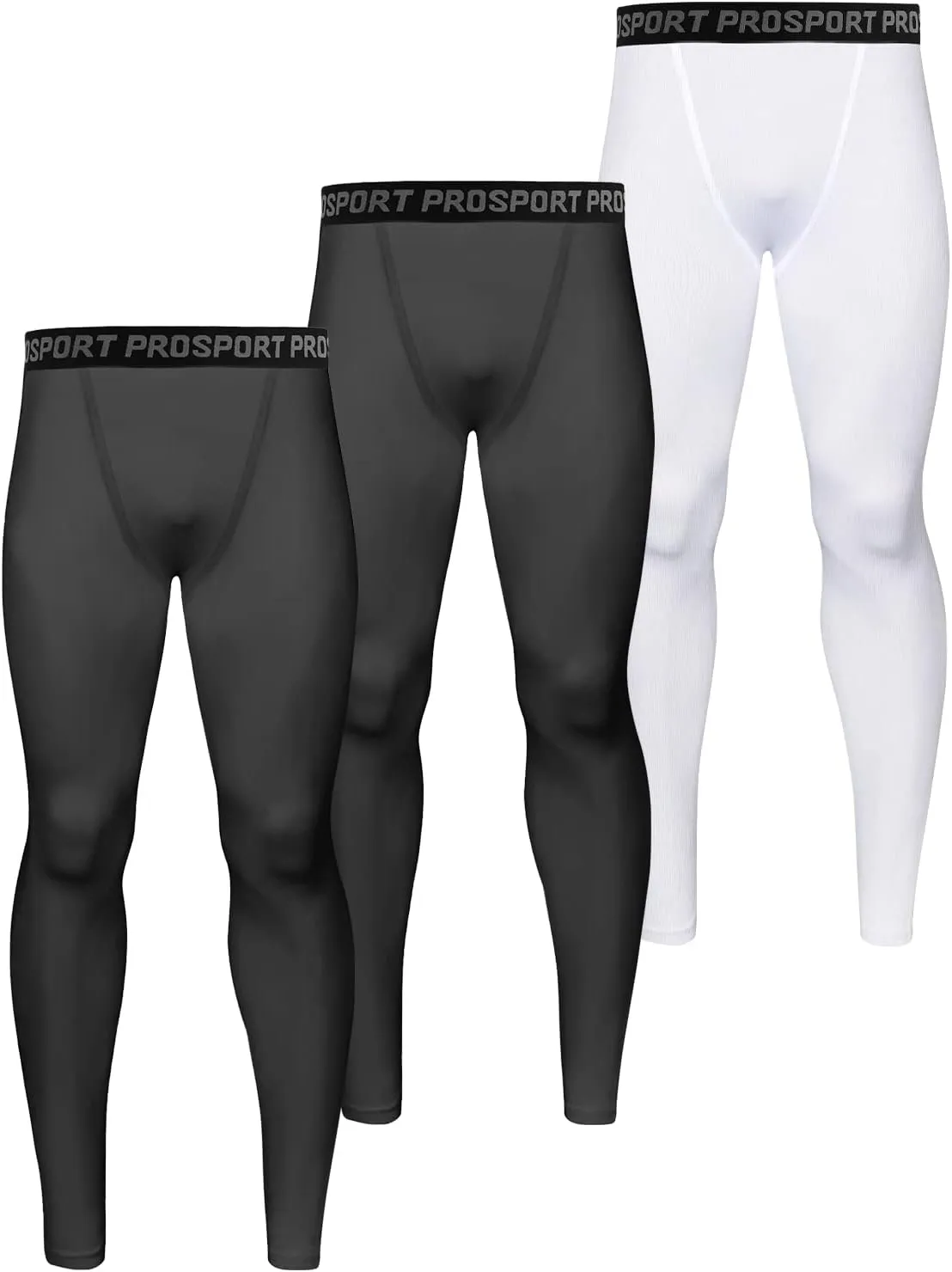Valcatch 3 Pack Mens Running Leggings Compression Pants Tights Sports Baselayer Athletic Workout Activewear