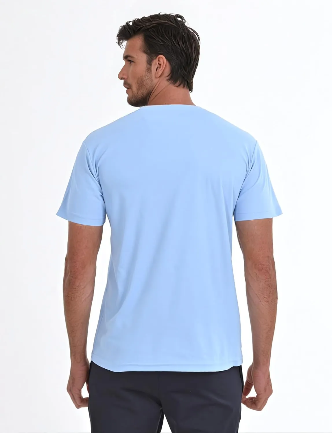 VIROH Mens Quick-Dry Zipper Activewear T-Shirt, Lightweight Short Sleeve Gym & Sports T-Shirt