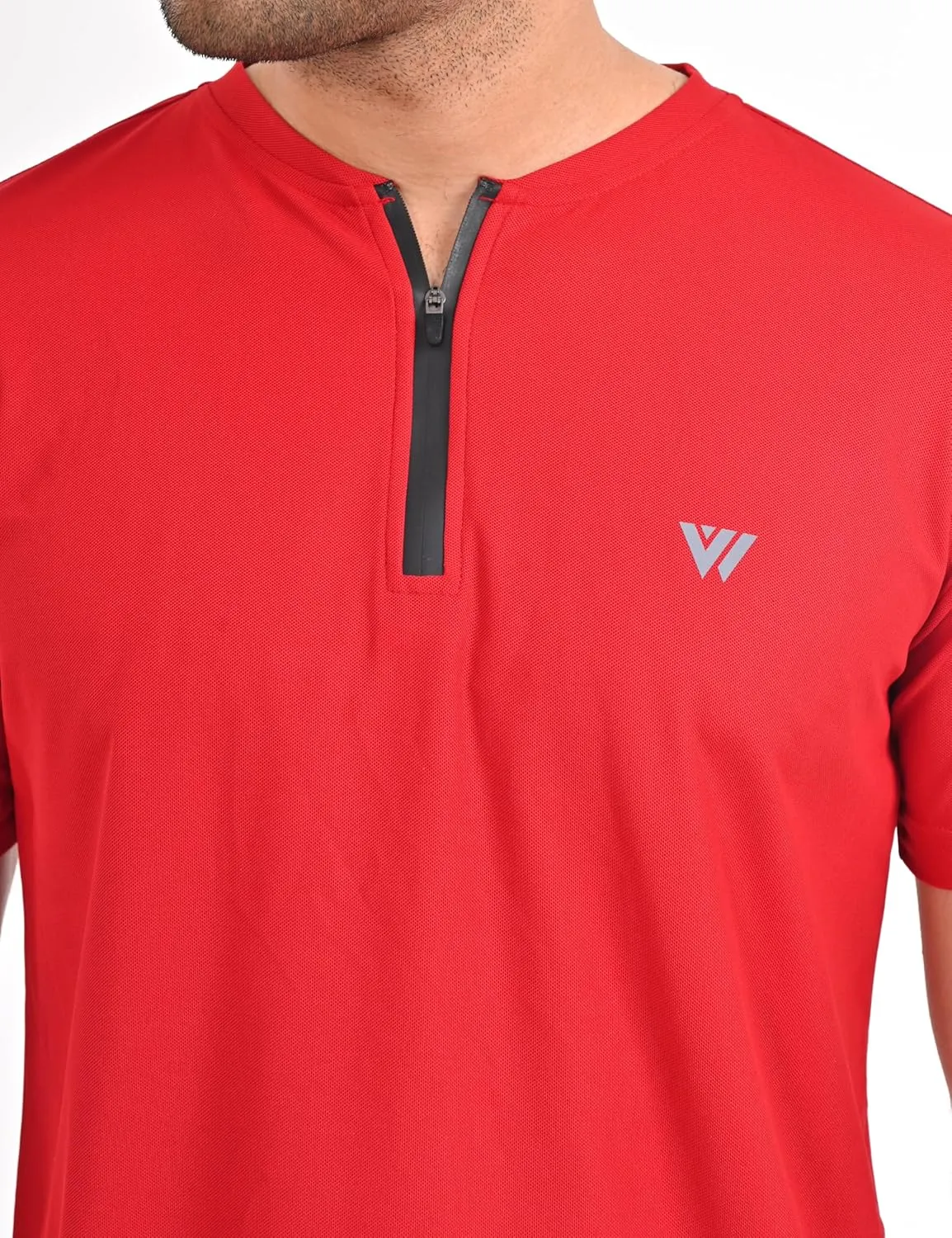 VIROH Mens Quick-Dry Zipper Activewear T-Shirt, Lightweight Short Sleeve Gym & Sports T-Shirt