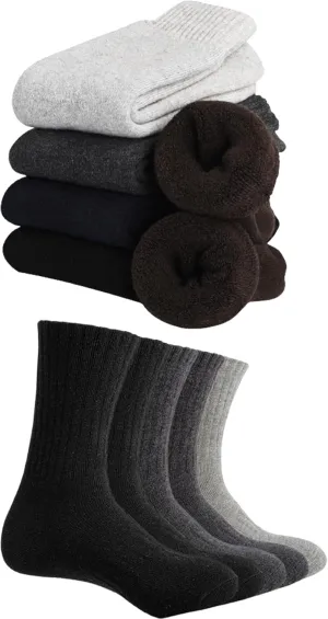 VoJoPi 5 Pairs Wool Thermal Socks  5 Pairs Wool Hiking Socks - Arch Support Added