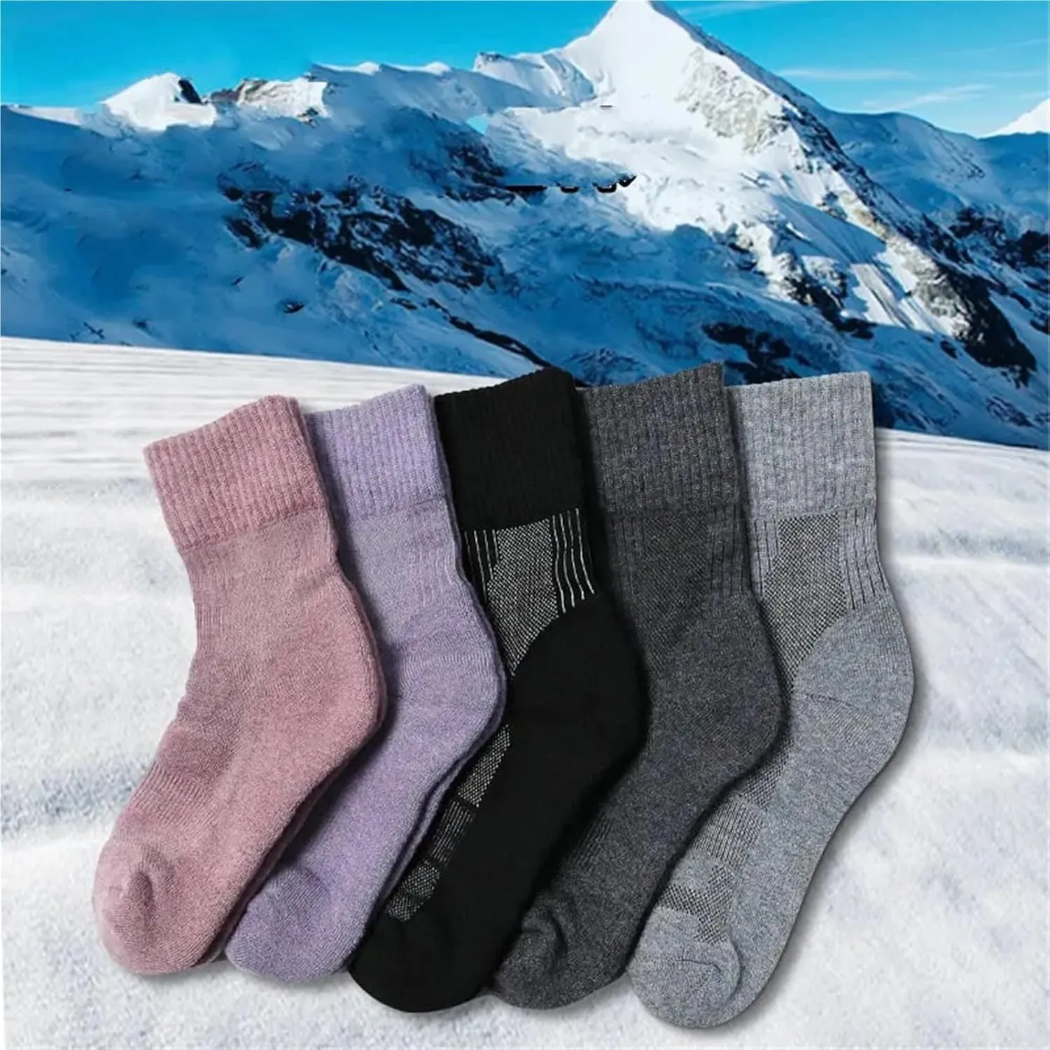 Warm Wool Sock Thick Mountaineering Hiking Camping Thermal for Men Women in Winter