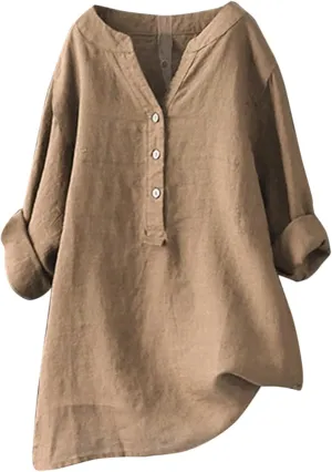 White Linen Tops Linen Tshirts Shirts for Women Linen Tank Tops for Women Summer Grey Button Down Shirt Women White Button Down Shirt Cropped White Beach Coverup Womens Button Down Tops and Blouses