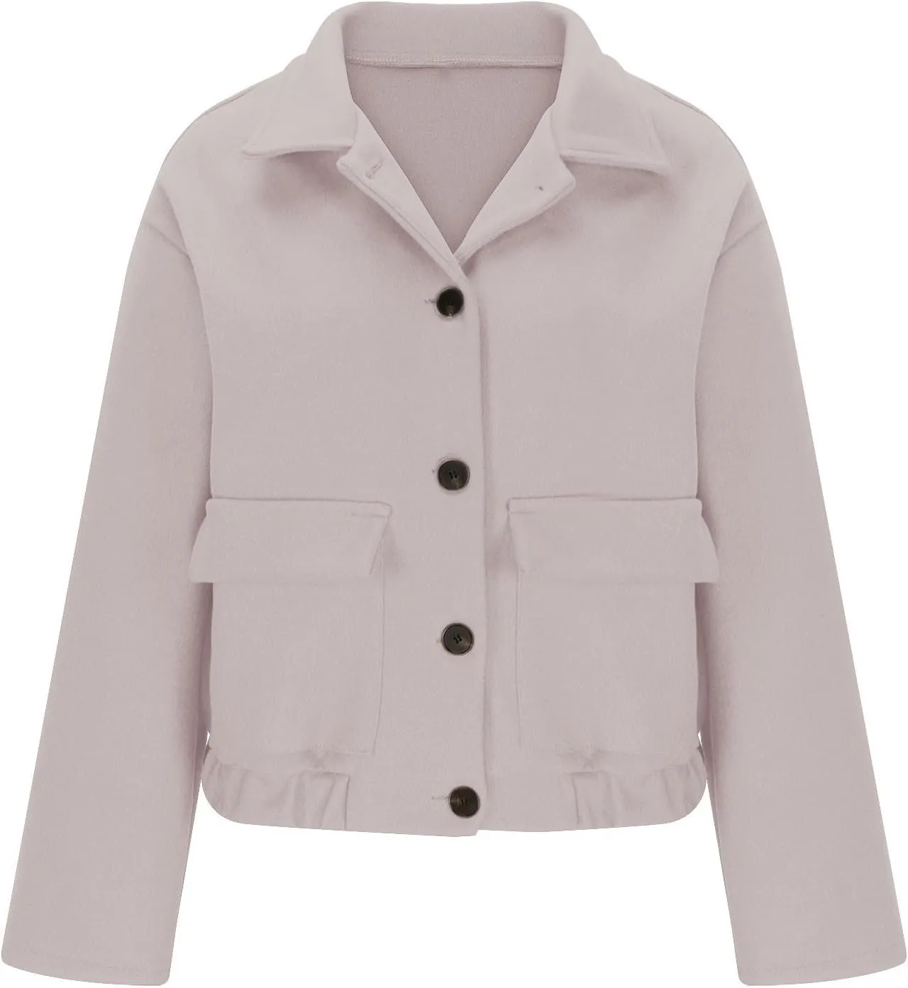 Winter Coats for Women 2024 Fashion Elegant Lapel Collar Cropped Peacoat Fall Warm Woolen Trench Coat Outerwear
