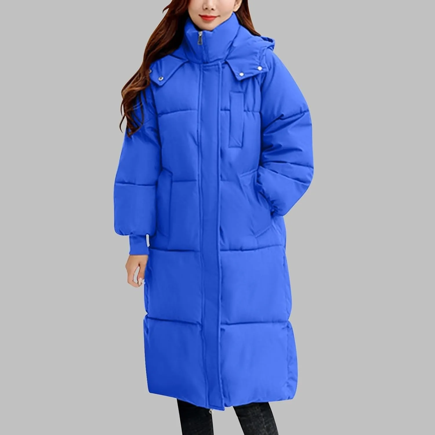 Winter Coats For Women 2024 Long Down Puffer Parka Jacket Winter Down Hooded Long Quilted Puffer Ladies Outerwear