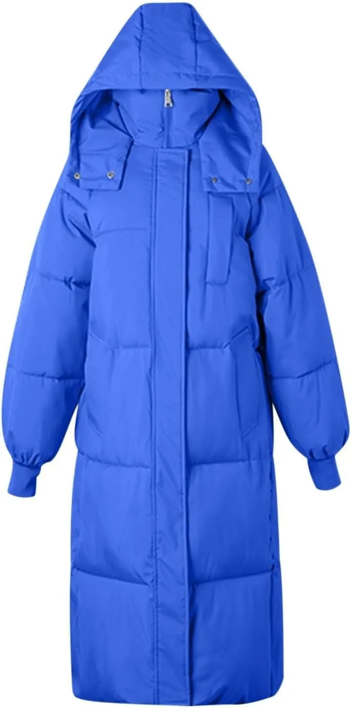 Winter Coats For Women 2024 Long Down Puffer Parka Jacket Winter Down Hooded Long Quilted Puffer Ladies Outerwear