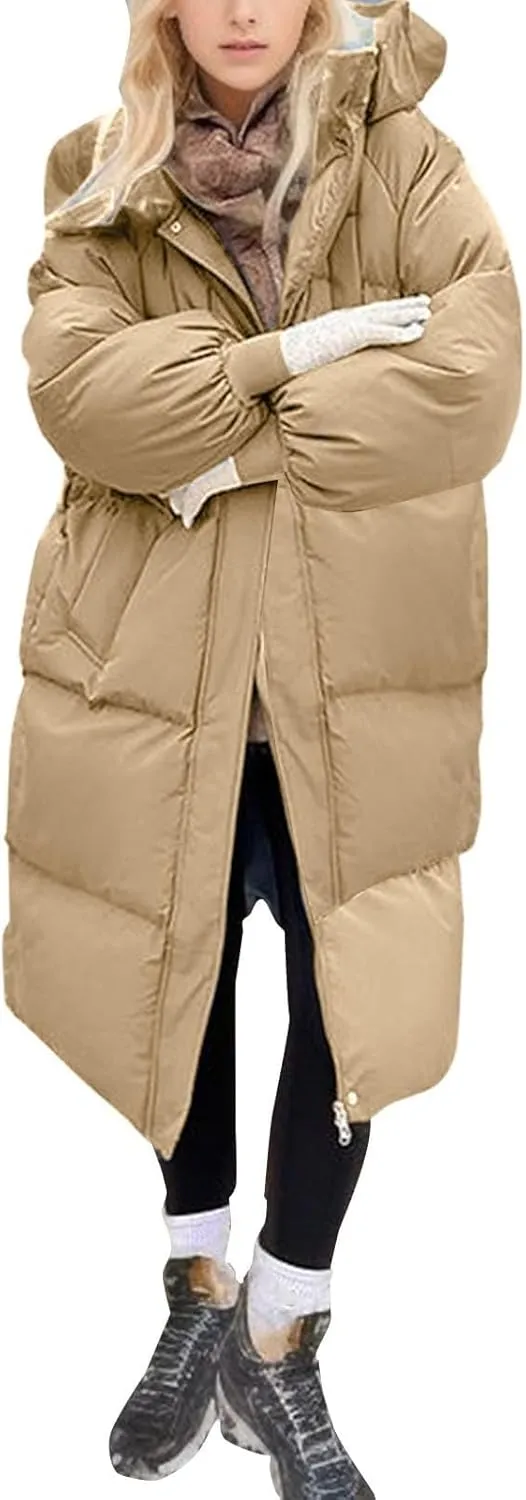Winter Coats For Women 2024 Long Down Puffer Parka Jacket Winter Down Hooded Long Quilted Puffer Ladies Outerwear