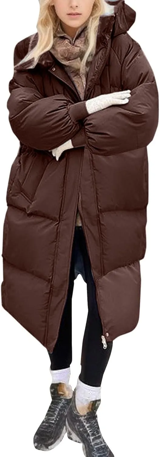 Winter Coats For Women 2024 Long Down Puffer Parka Jacket Winter Down Hooded Long Quilted Puffer Ladies Outerwear
