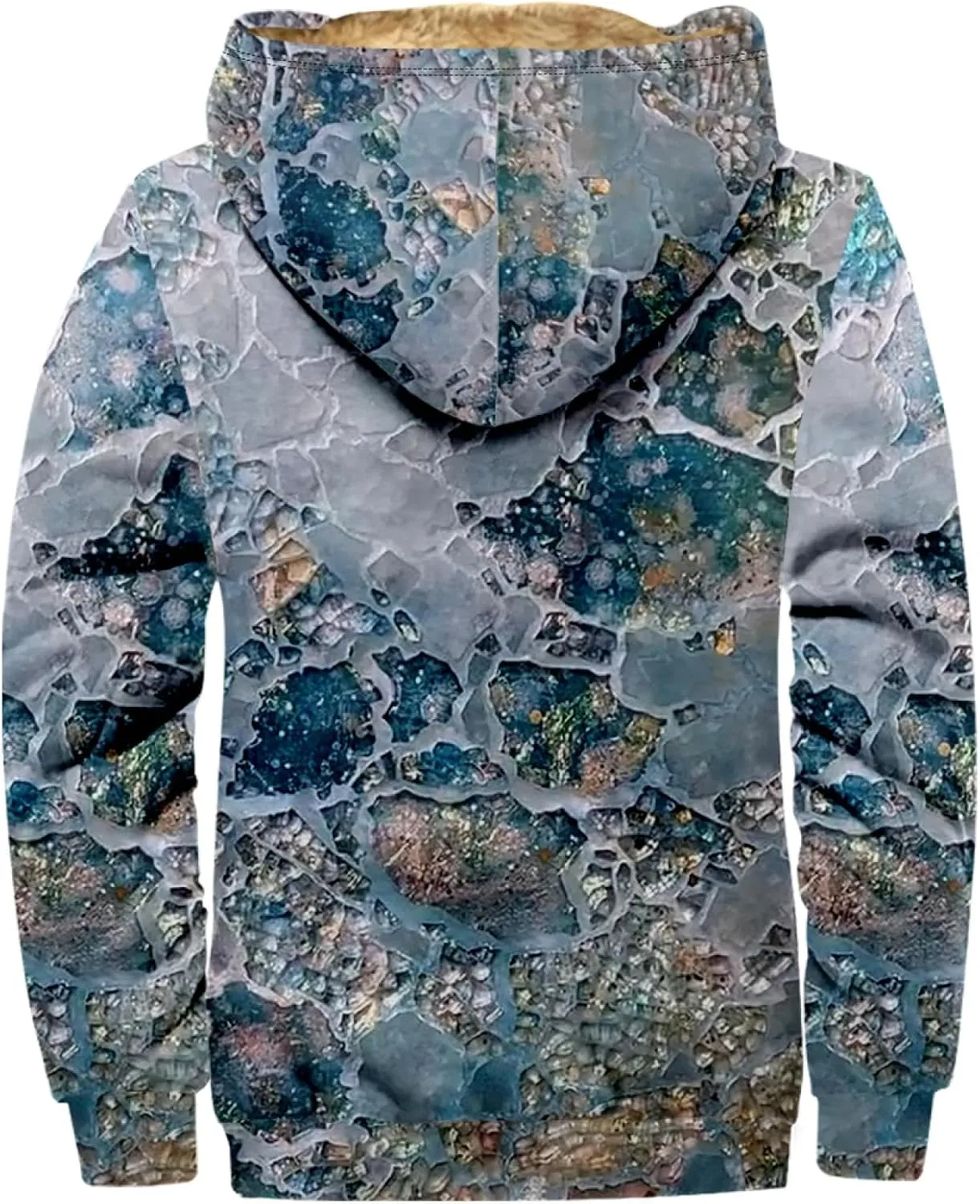 Winter Jacket For Men With Hood Fleece Lined Zipper Graphic Coat Heated Heavy Fashion Jacket