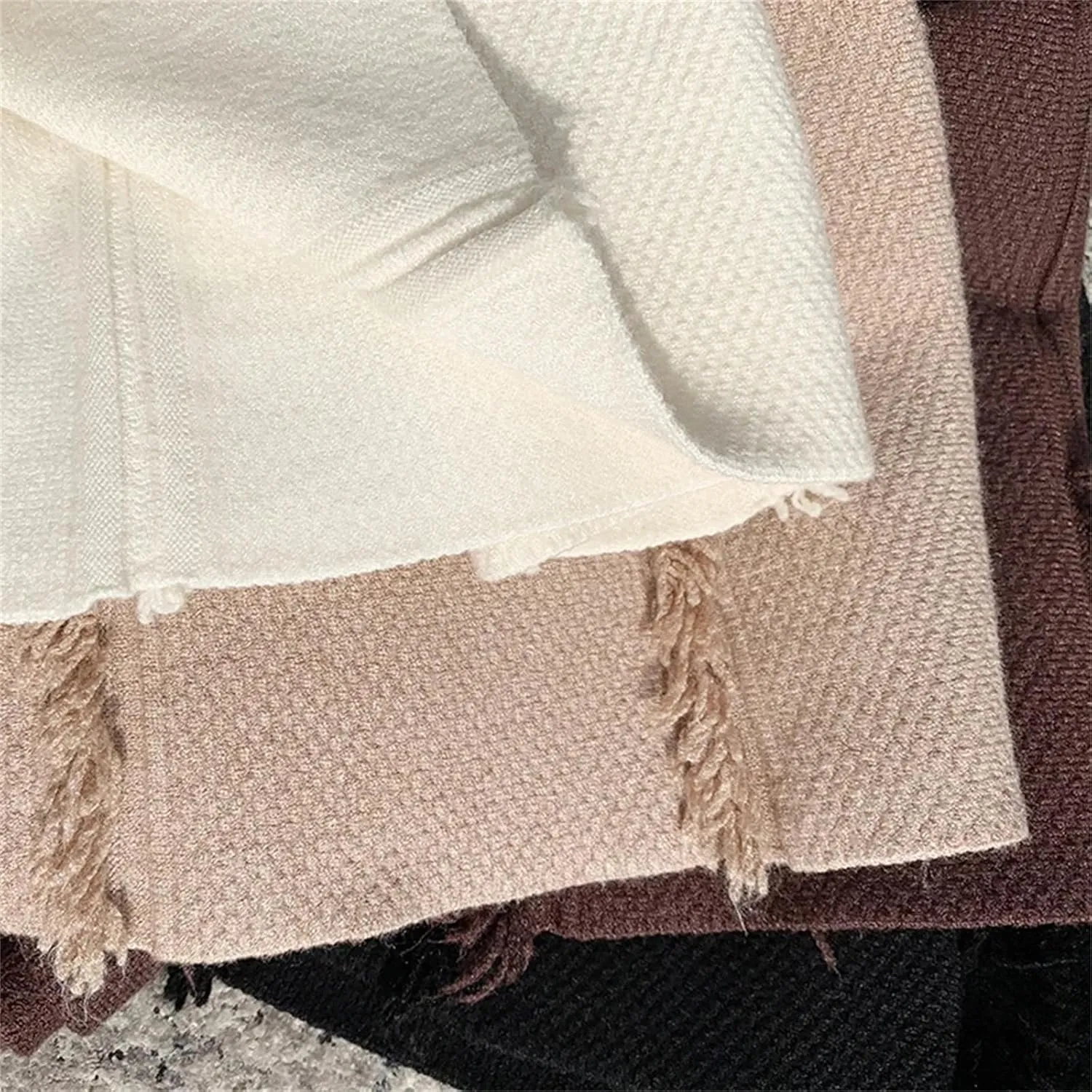 Winter Knitted Skirts Women High Waist Pleated Mini Skirts Solid Stretch A-Line Casual Skirt