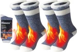 Winter Thermal Socks, Unisex 2.44 Tog Ultra Thick Warm Insulated Heated Crew Socks for Cold Weather