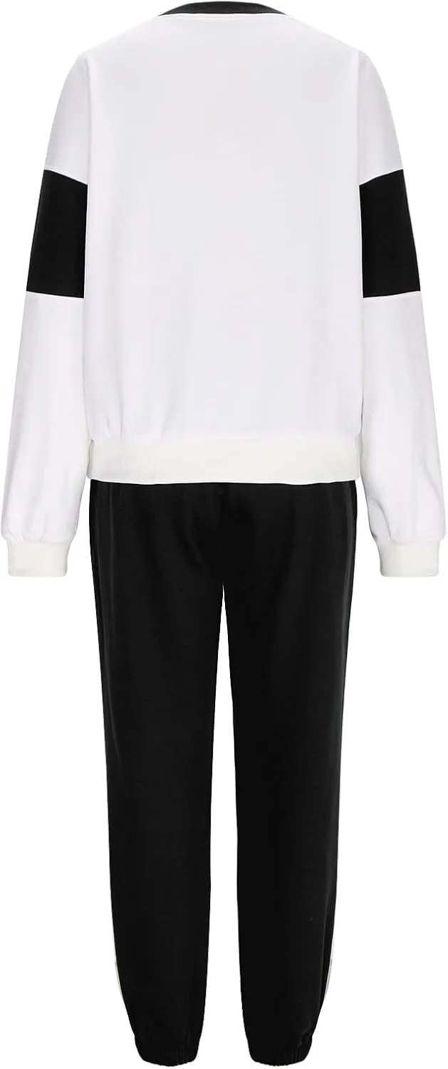 Women 2 Piece Sweatsuit Fleece Tracksuit Set Casual Athletic Outfit Oversized Pullover and Joggers Comfy Workout Sets