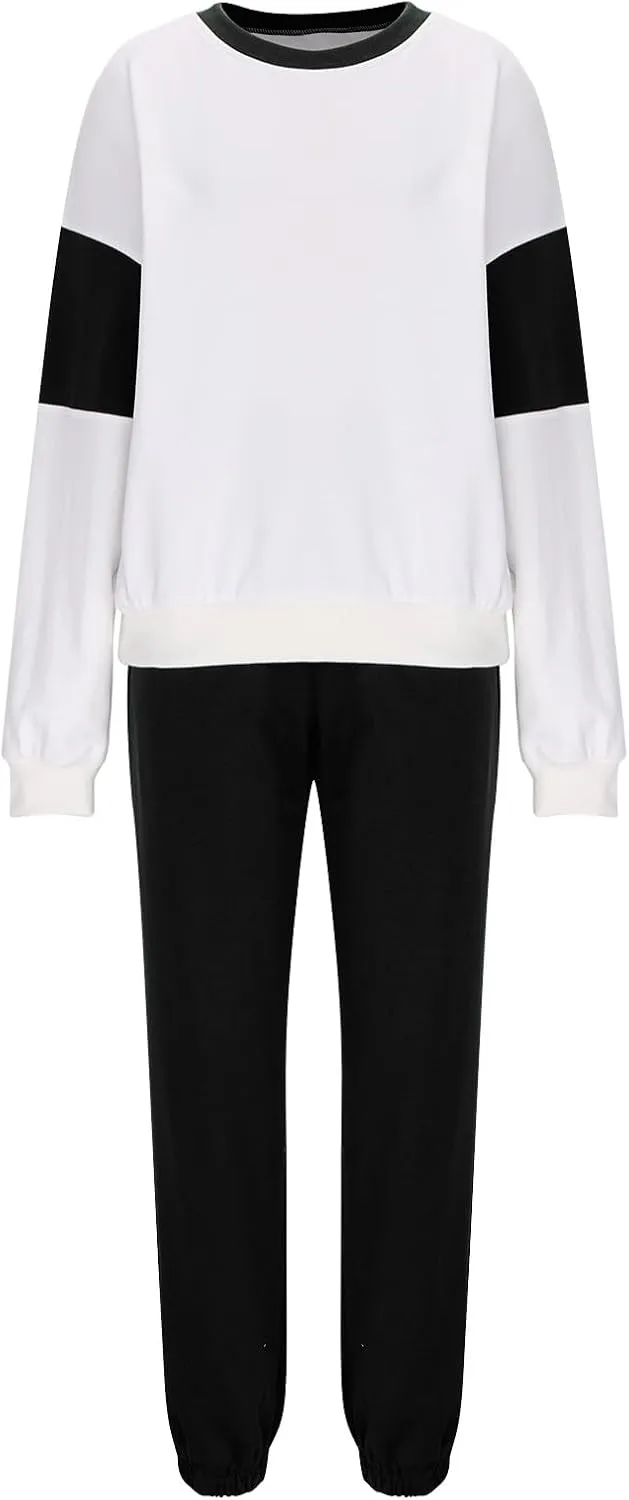 Women 2 Piece Sweatsuit Fleece Tracksuit Set Casual Athletic Outfit Oversized Pullover and Joggers Comfy Workout Sets