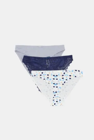 Women Assorted Hi-Leg Brief Set (Pack of 3)