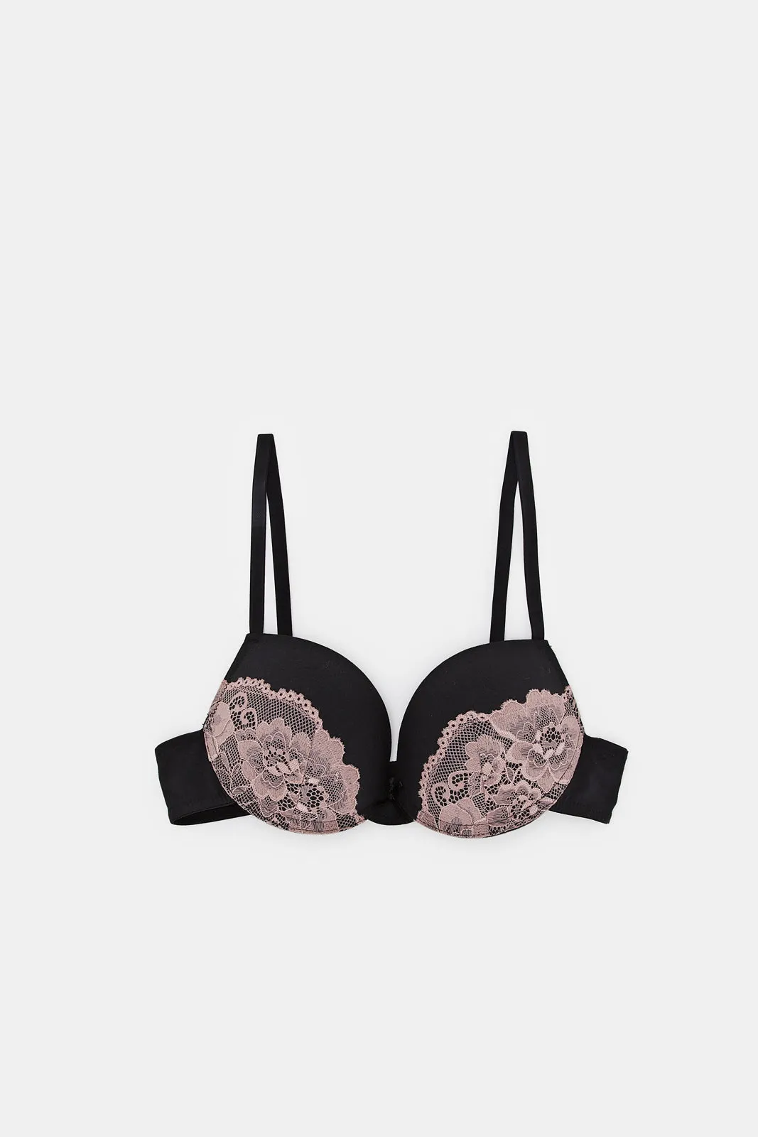 Women Black Lace Push Up Bras (Pack of 2)
