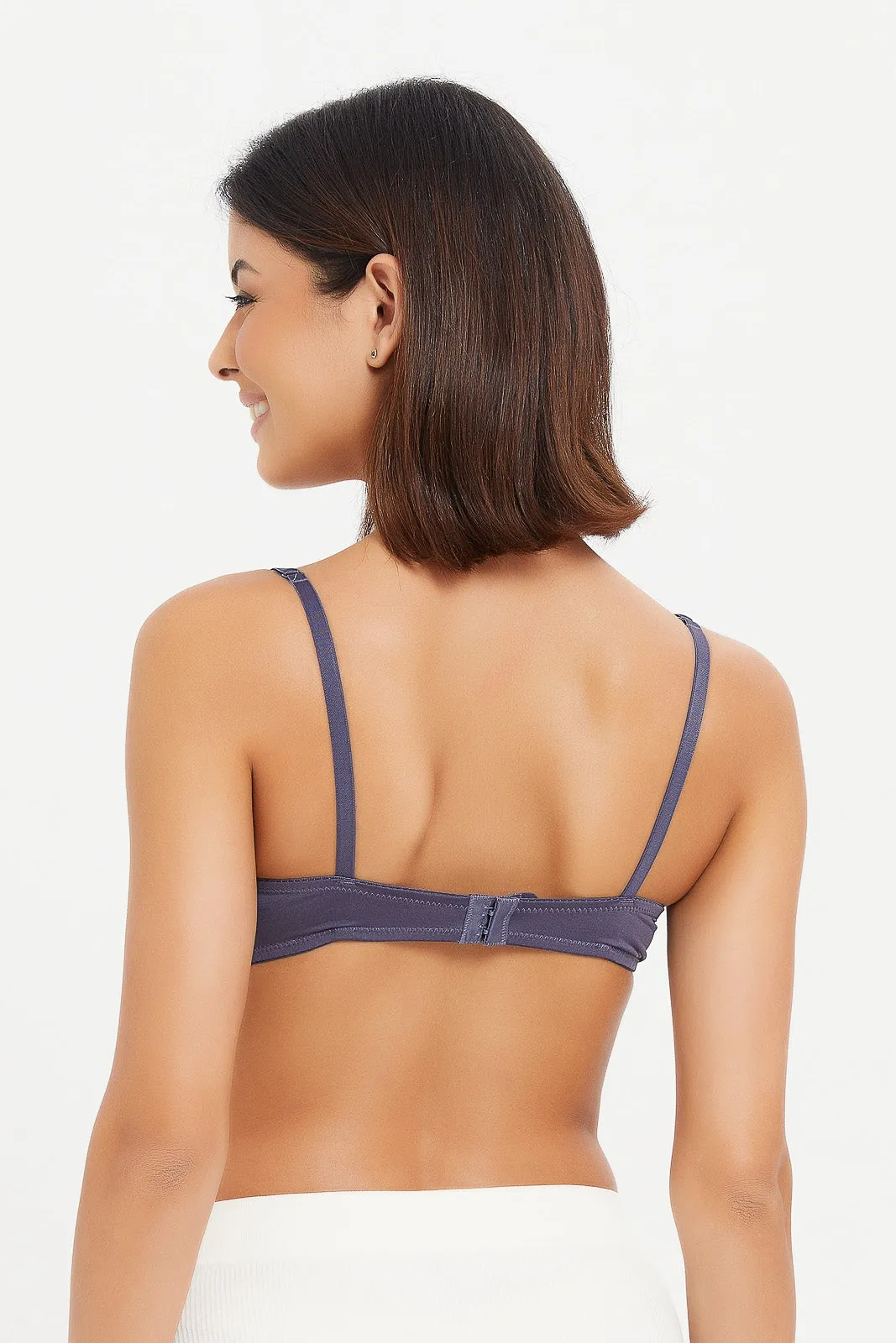 Women Blue And Pink Non Wired Bra Set (Pack of 2)