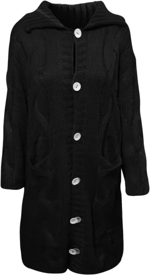 Women Chunky Knit Sweater Coats with Pockets Open Front Cardigan Sweaters Plus Size Long Overcoat Solid Winter Jacket