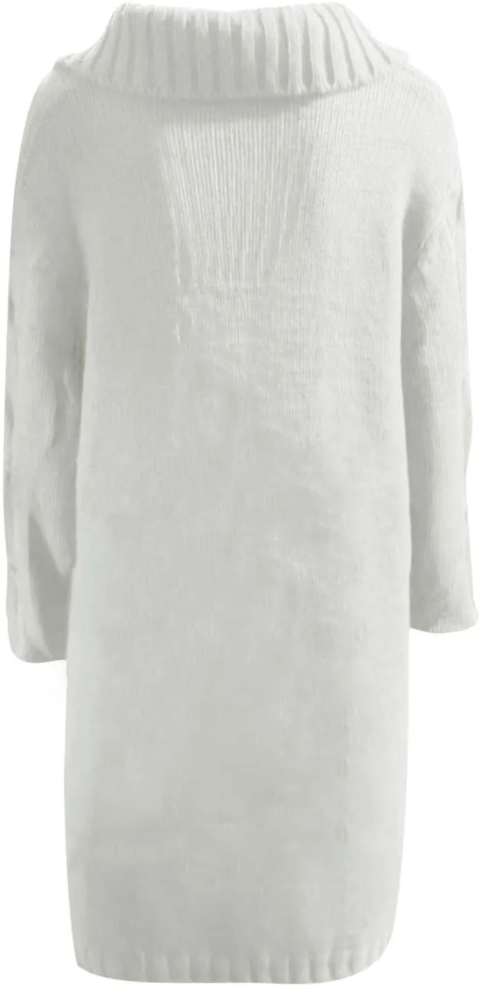 Women Chunky Knit Sweater Coats with Pockets Open Front Cardigan Sweaters Plus Size Long Overcoat Solid Winter Jacket