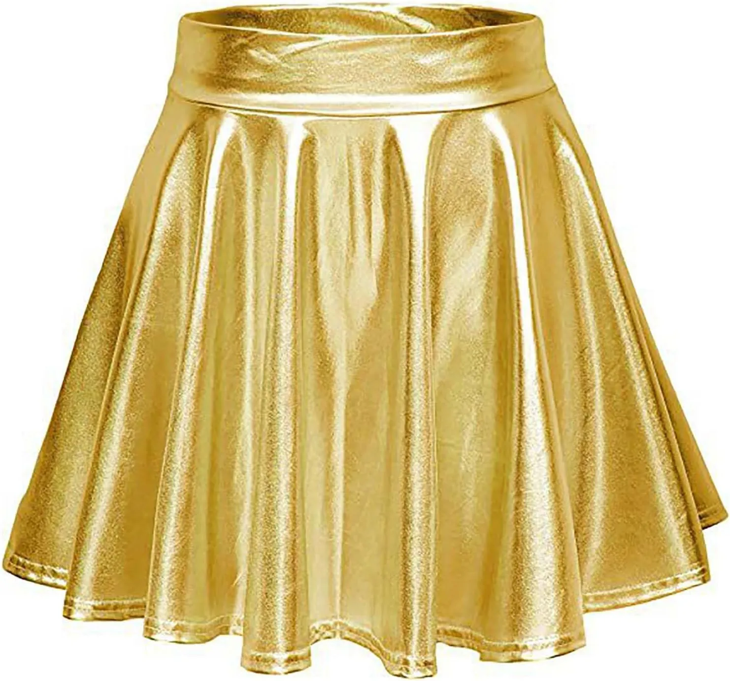Women Faux Leather Mini Skirts Night Out Disco Short Skirt Sexy Performance Stage Pleated Skirt PU-Leather Skirts
