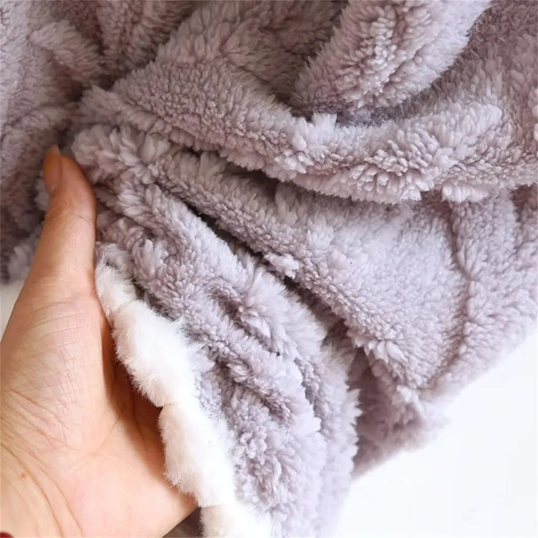 Women Fleece Long Sleeve Pajamas Set Winter Warm Sleepwear Two-Piece Lounge Set